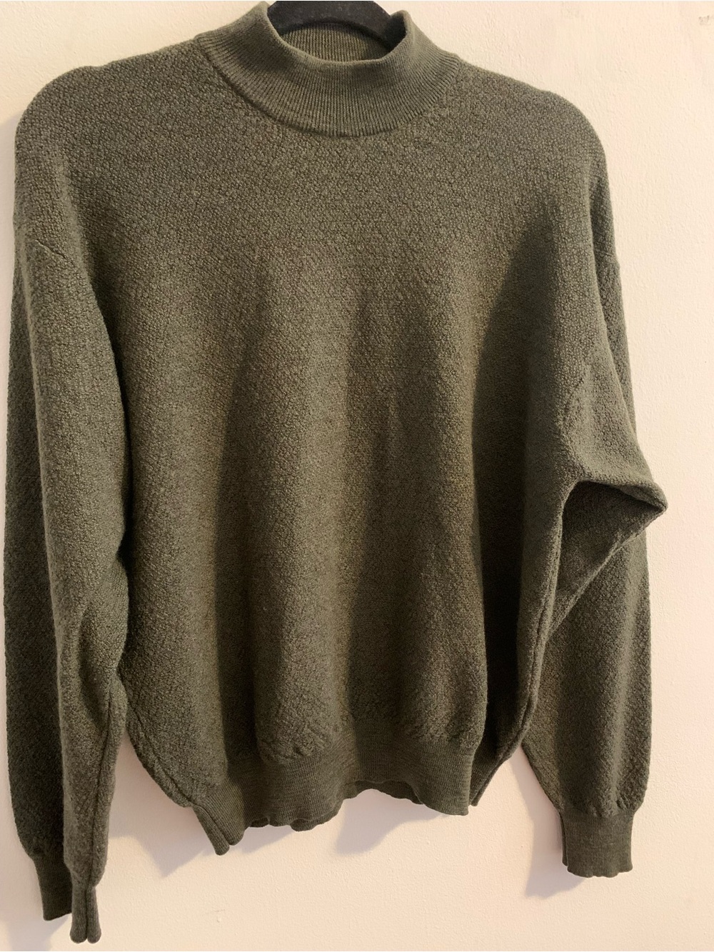 Murano Olive Turtleneck , dropped shoulder Sweater